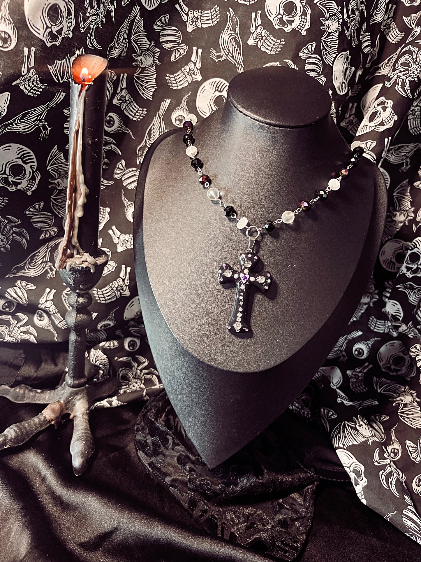 Purple Cross Necklace