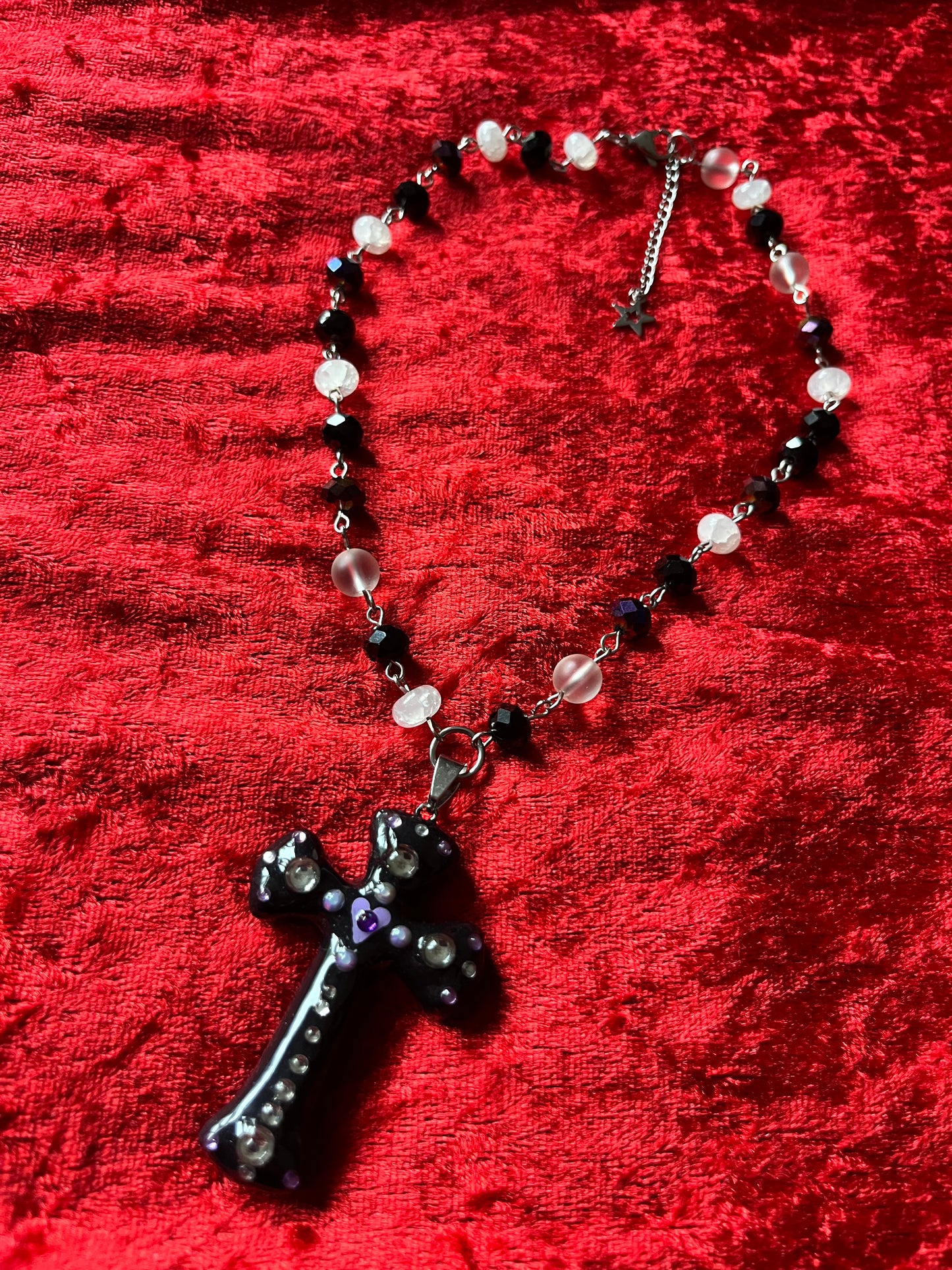 Purple Cross Necklace