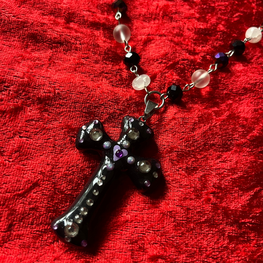 Purple Cross Necklace
