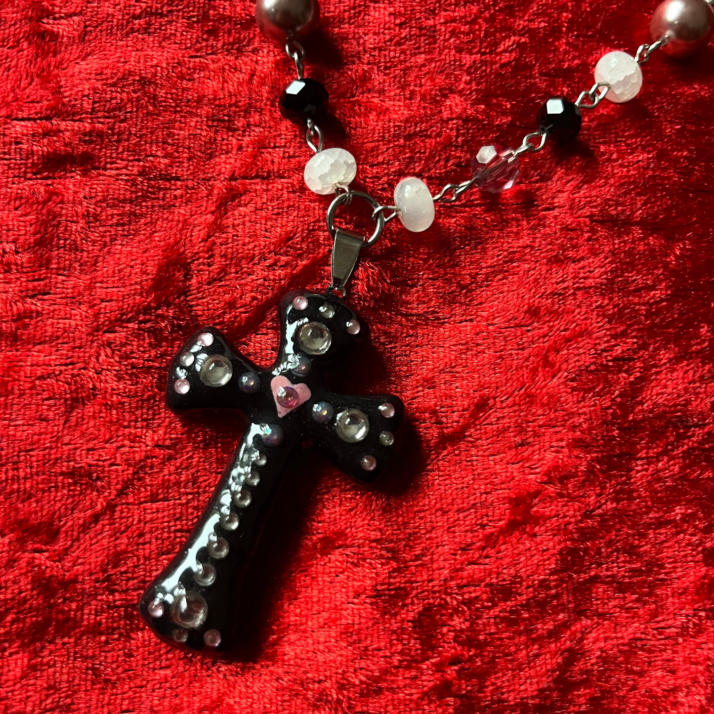 Pink Cross Necklace